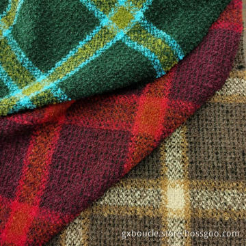 Boucle fashion Plaid  with loops yarn fabric
